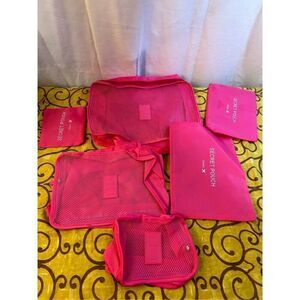 Travel pouches bags pink large 14x12"( 6 total) lot